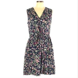 EC GAP FLORAL BUTTON UP TIE AT THE WAIST DRESS W/ POCKETS SZ.S
